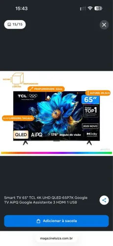 Tv 65 polegadas 