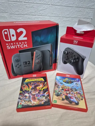 Kit Completo Nintendo Switch 2 + Jogos e Controle Pro
