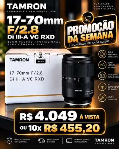 Lente Tamron 17-70mm f/2.8 Di III-A VC RXD para Sony