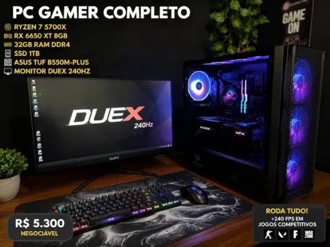 ? PC Gamer Ryzen 7 5700X + RX 6650 XT + 32GB RAM + Monitor 240Hz ?