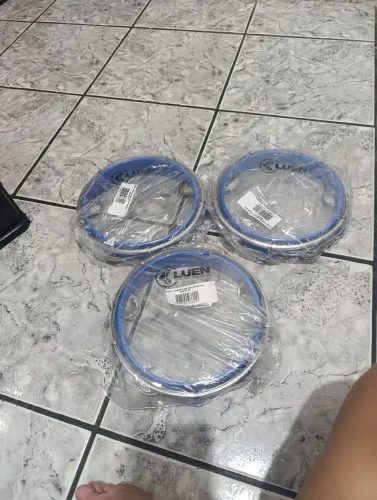 Pandeiro ABS azul junior pele cristal 08.