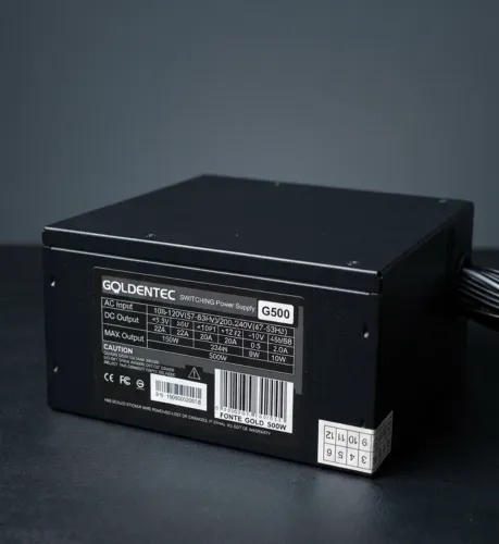 Fonte Goldentec G500 500W Real - Conector de 20+4 e 4 Pinos - Testada e Funcionando