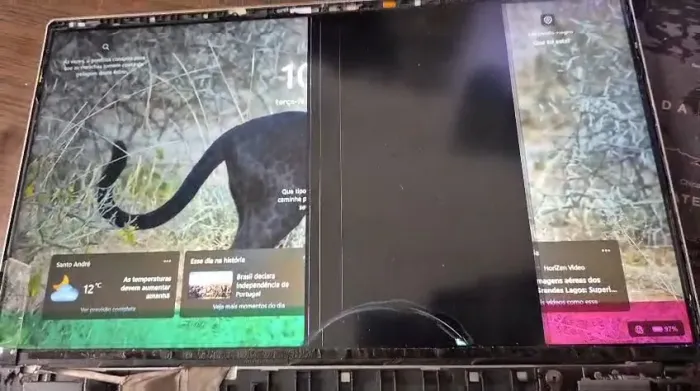 Tela com defeito para notebook