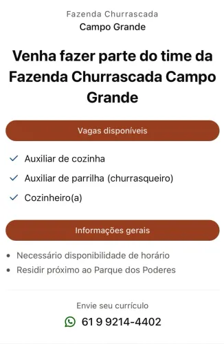 Vagas disponíveis 