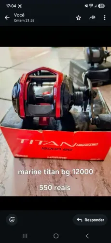 vendo carretilha marine sports titan pro bg 1200,.na caixa