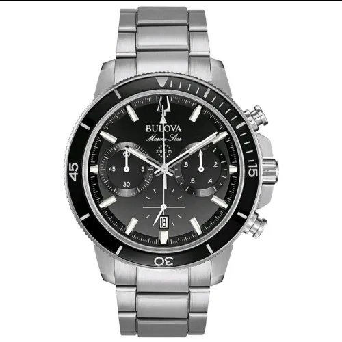 BULOVA MARINE STAR 96B272 CRONÓGRAFO PREMIUM EM AÇO INOXIDÁVEL