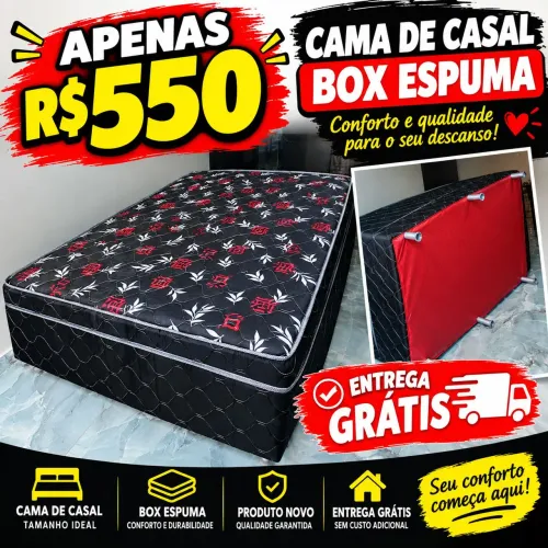 Cama de casal espuma box Nova entrego