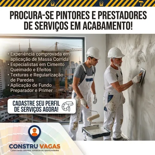SERVIÇO PARA PINTOR E PROFISSIONAIS EM ACABAMENTOS