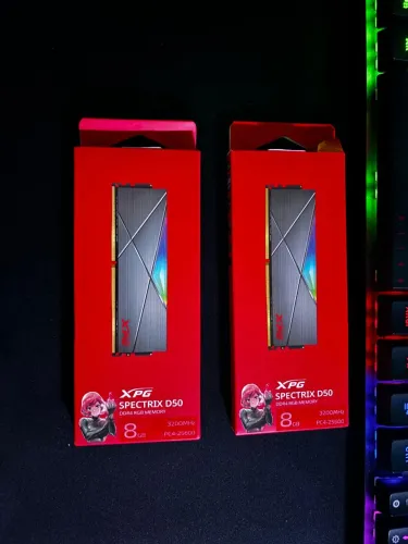 MEMÓRIA GAMER DDR4 XPG SPECTRIX D50 RGB, 2X8GB (16GB) 3200MHZ CL16
