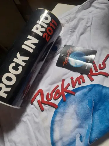Camiseta Rock in Rio 2011 Oficial com Pote Cofre