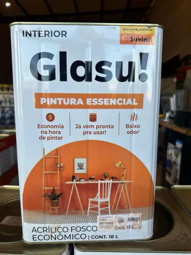 Tinta acrílica pintura essencial Glasu, interior 