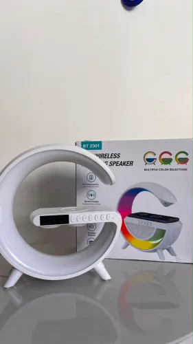 Luminária RGB G Speaker BT-2301 + Caixa de Som Bluetooth e Carregador por Indução