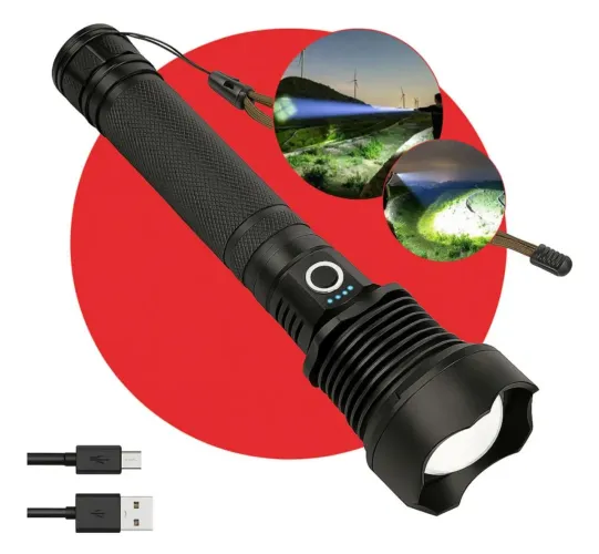 Lanterna P90 Super Forte | Ideal para Segurança e Aventura