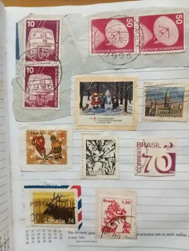 Coleção de selos alemães, canadenses e brasileiros (anos 70/80)
