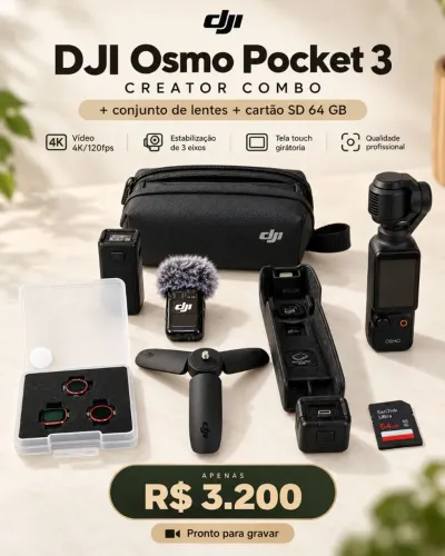 OSMO POCKET 3 CREATOR COMBO + LENTES