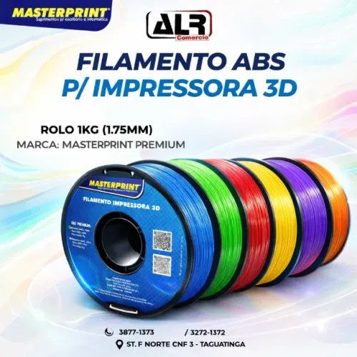FILAMENTO ABS PARA IMPRESSORA 3D ABS ROLO 1KG (1.75MM) MASTERPRINT