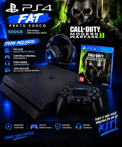 Ps4 original já com jogos grátis e incluso o jogo call of duty mordeno warfare 2