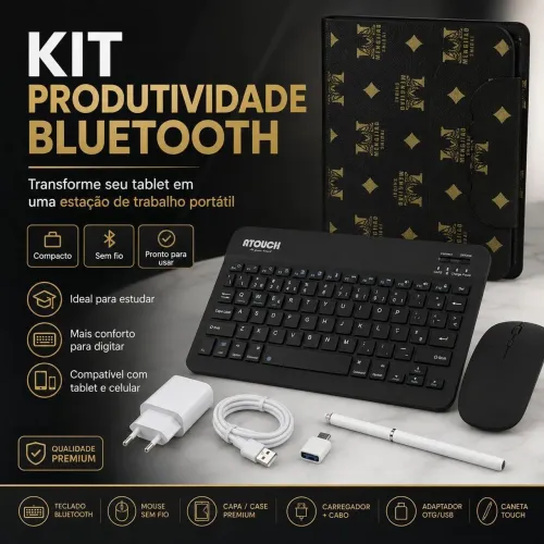 Kit Mini teclado bluetooth+ mouse bluetooth+ fone bluetooth