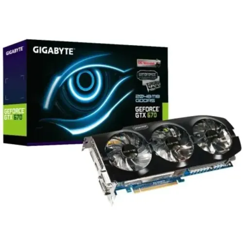 Placa de vídeo NVIDIA Gigabyte Windforce GTX 670 - 3 Fans.
