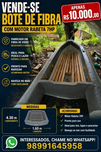 Bote de fibra de vidro