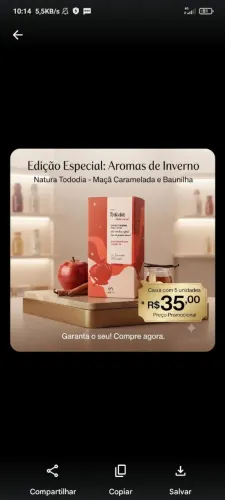 Vende-se caixa de sabonete da natura tododia por $35reais pagamento á vista
