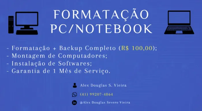 Formatação de PC/Notebook e Instalação de Software