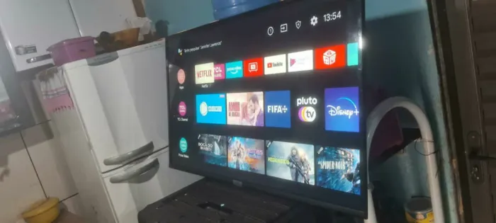 tv 40 smart Android comando de voz todos apps entrego controle *