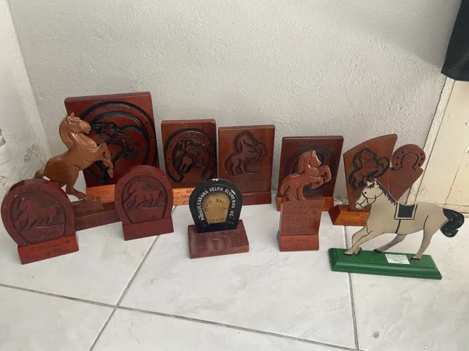 Trofeu madeira cavalo anos 90 PREÇO INDIVIDUAL