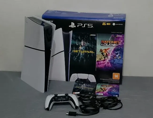 Play Station 5 Slim 1TB Branco - Na caixa