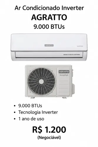 Ar condicionado Inverter 9.000BTUS