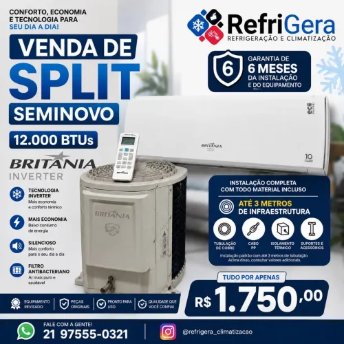 VENDA DE SPLIT BRITÂNIA 12.000 BTUs