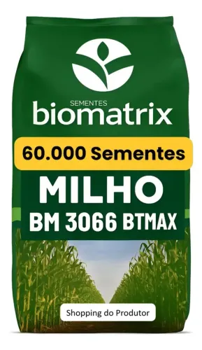 Semente de milho híbrido BM 3066 BTMAX Biomatrix - 60.000 sementes - Ceasa