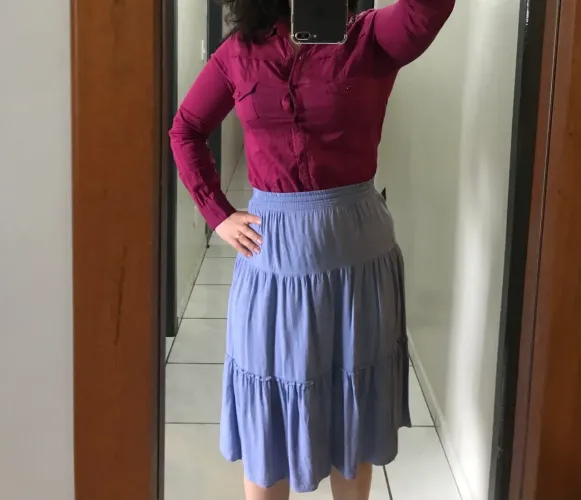Saia rodada azul