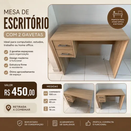 Vende-se mesa de escritório