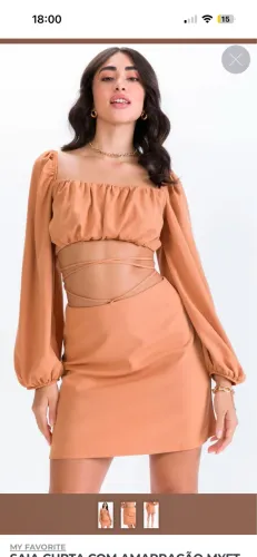 conjunto myft cropped e saia preto p
