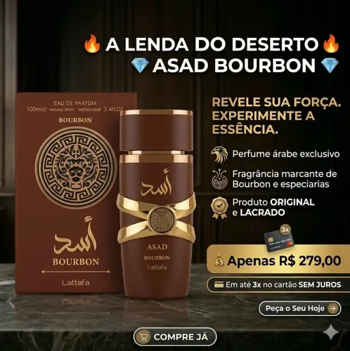 Perfume Asad Bourbon "ORIGINAL LACRADO"