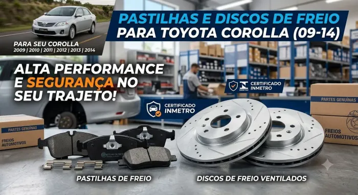 Discos, pastilhas de freio e tapetes  Corrola 2009-20014