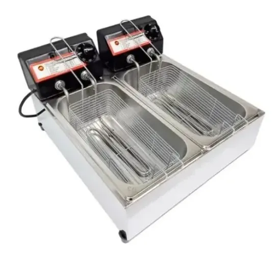Fritadeira Elétrica 7 litros 2 cubas FritInox Profissional 220v