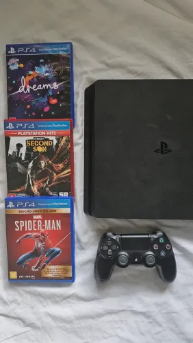 PS4 SLIM 1TB + 3 jogos + controle original
