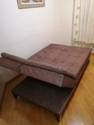Sofá-Cama 3 Lugares Reclinável Marrom - Excelente Estado