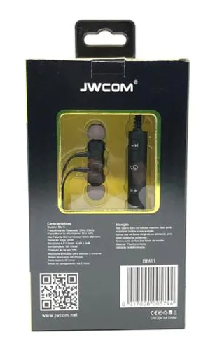 Fone De Ouvido Bluetooth JWcom Bm11 Compatível Android iOS Pc Mac Novo na Caixa