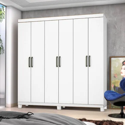 Guarda-Roupa Branco Zeus Frete Grátis 