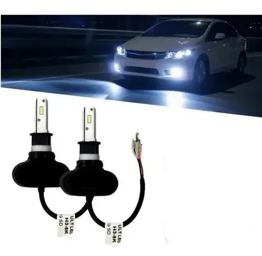 Par Lampada Xenon Power Ultra Led H3 6000k Super Branca