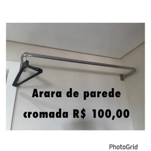 Arara de parede cromada 