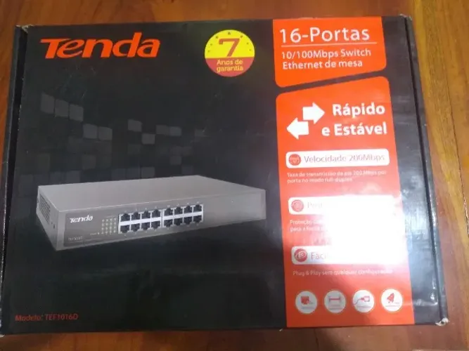Switch Tenda Teg1016m  16 Portas Ethernet 10/100mbps Rack  Novo Lacrado nunca Usado 