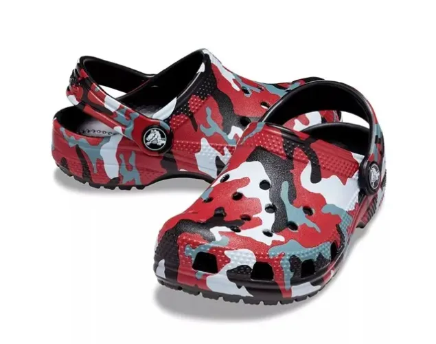 Crocs Classic Camo K N0V0 - 100% Original | Black / Red No.32