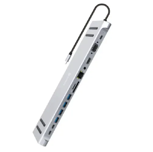 Dockstation Hub 13x1 Usb-c Hdmi 4K Vga Para Notebook´s Macbook, Dell, Hp, Lenovo e Samsung