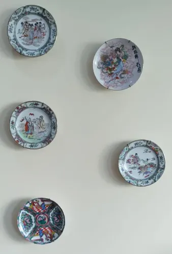 KIT DE PRATOS CHINESES DECORATIVOS PAREDE OU MESA