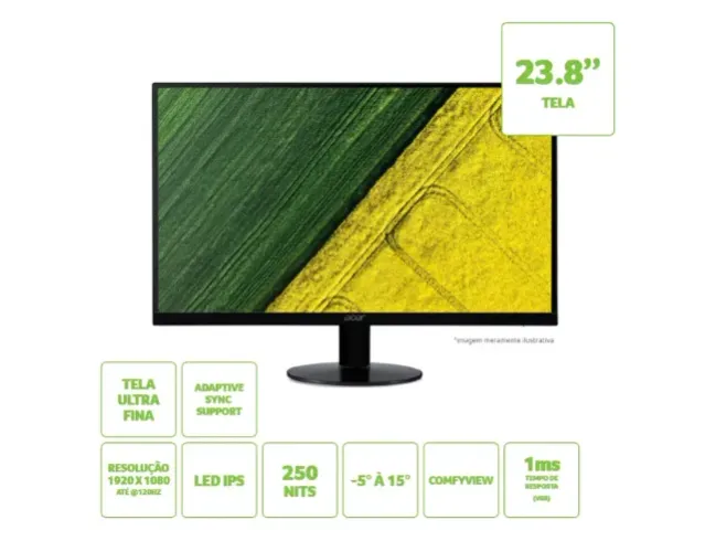 Monitor Acer 23.8" - 120hz - 1ms IPS Full hd (novo na caixa)
