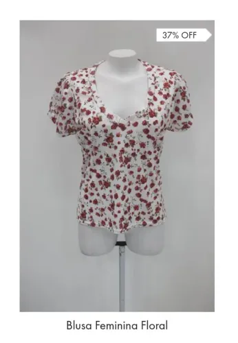Blusa Feminina Floral - 37% OFF
